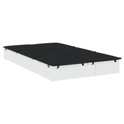 Chaise longue à 2 places avec coussins blanc résine tressée 616818616818