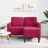 Canapé 2 places avec méridienne en L rouge bordeaux 125 cm 616819616819