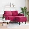 Canapé 2 places avec méridienne en L rouge bordeaux 125 cm 616819616819