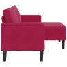 Canapé 2 places avec méridienne en L rouge bordeaux 125 cm 616819616819