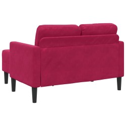 Canapé 2 places avec méridienne en L rouge bordeaux 125 cm 616819616819