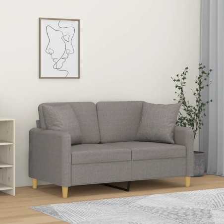 Canapé 2 places avec oreillers décoratifs taupe 120 cm tissu 616821616821