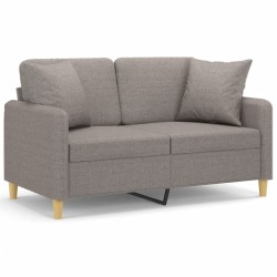 Canapé 2 places avec oreillers décoratifs taupe 120 cm tissu 616821616821