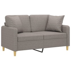 Canapé 2 places avec oreillers décoratifs taupe 120 cm tissu 616821616821