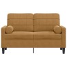 Canapé 2 places avec oreillers décoratifs brun 120 cm velours 616822616822