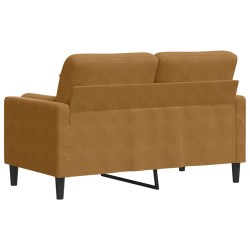 Canapé 2 places avec oreillers décoratifs brun 120 cm velours 616822616822