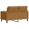 Canapé 2 places avec oreillers décoratifs brun 120 cm velours 616822616822