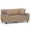 Canapé 2 places avec oreillers cappuccino 120 cm similicuir 616823616823