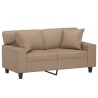 Canapé 2 places avec oreillers cappuccino 120 cm similicuir 616823616823