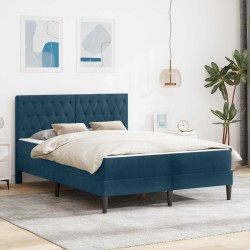 Cadre de lit avec matelas Bleu 120 x 200 cm Velours 616824616824