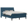 Cadre de lit avec matelas Bleu 140 x 200 cm Velours 616825616825