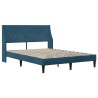 Cadre de lit avec matelas Bleu 140 x 200 cm Velours 616825616825