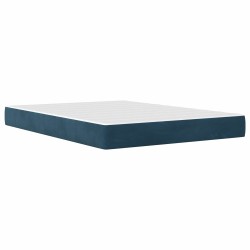 Cadre de lit avec matelas Bleu 140 x 200 cm Velours 616825616825