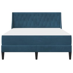 Cadre de lit avec matelas Bleu 140 x 200 cm Velours 616825616825