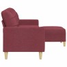 Canapé à 3 places avec repose-pieds Rouge bordeaux 210 cm Tissu 616827616827