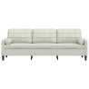 Canapé 3 places avec oreillers décoratifs crème 210 cm velours 616828616828