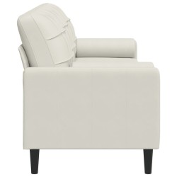 Canapé 3 places avec oreillers décoratifs crème 210 cm velours 616828616828