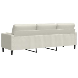 Canapé 3 places avec oreillers décoratifs crème 210 cm velours 616828616828