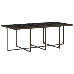 Ensemble à manger de jardin et coussins 9 pcs marron poly rotin 616832616832