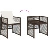 Ensemble à manger de jardin et coussins 9 pcs marron poly rotin 616832616832