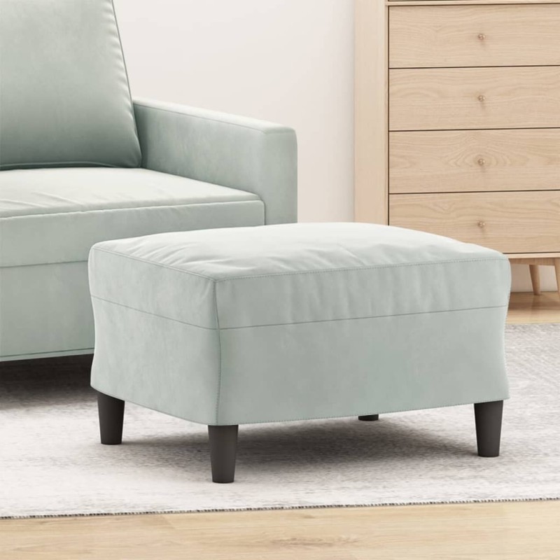 Repose-pied Gris clair 60x50x41 cm Velours 616835616835