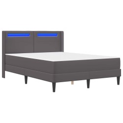 Cadre de lit avec matelas Gris 160 x 200 cm Simili cuir 616837616837