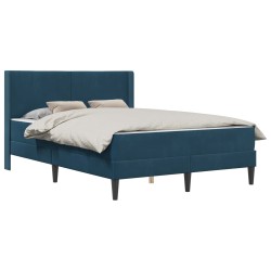 Cadre de lit avec matelas Bleu 140 x 200 cm Velours 616839616839