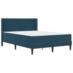 Cadre de lit avec matelas Bleu 140 x 200 cm Velours 616839616839