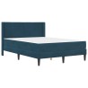 Cadre de lit avec matelas Bleu 140 x 200 cm Velours 616839616839
