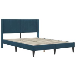 Cadre de lit avec matelas Bleu 140 x 200 cm Velours 616839616839