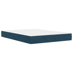 Cadre de lit avec matelas Bleu 140 x 200 cm Velours 616839616839