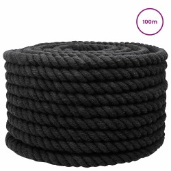 Corde Noir 2 x 2 x 10000 cm Coton 616841616841