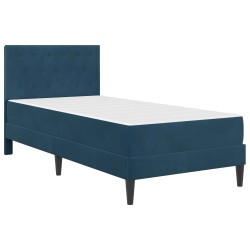 Cadre de lit avec matelas Bleu 100 x 200 cm Velours 616842616842