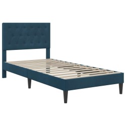 Cadre de lit avec matelas Bleu 100 x 200 cm Velours 616842616842