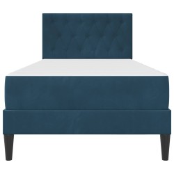 Cadre de lit avec matelas Bleu 100 x 200 cm Velours 616842616842