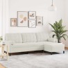 Canapé à 3 places avec repose-pieds Crème 210 cm Velours 616844616844