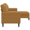 Canapé à 3 places avec repose-pieds Marron 210 cm Velours 616845616845