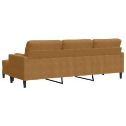 Canapé à 3 places avec repose-pieds Marron 210 cm Velours 616845616845