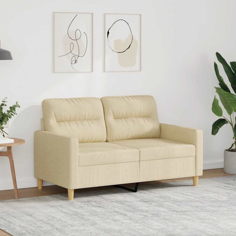 Canapé à 2 places Crème 120 cm Tissu 616848616848