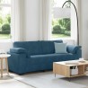 Canapé 3 places bleu velours 220x77x82 cm 616850616850