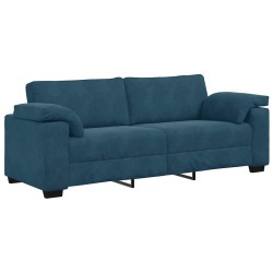 Canapé 3 places bleu velours 220x77x82 cm 616850616850