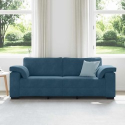 Canapé 3 places bleu velours 220x77x82 cm 616850616850