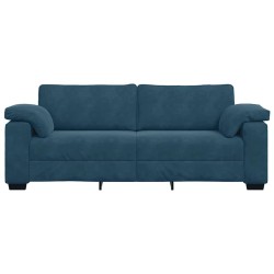 Canapé 3 places bleu velours 220x77x82 cm 616850616850