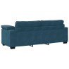 Canapé 3 places bleu velours 220x77x82 cm 616850616850