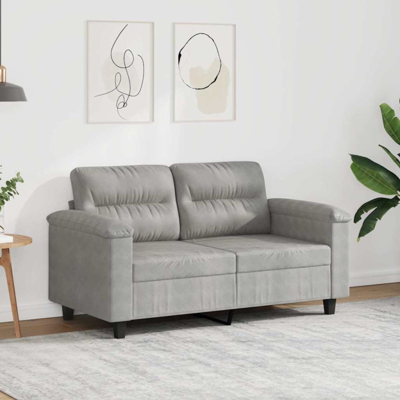 Canapé à 2 places Gris clair 120 cm Tissu microfibre 616851616851