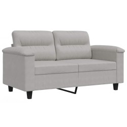 Canapé à 2 places Gris clair 120 cm Tissu microfibre 616851616851