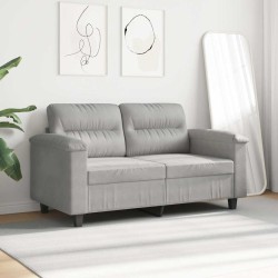 Canapé à 2 places Gris clair 120 cm Tissu microfibre 616851616851