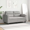 Canapé à 2 places Gris clair 120 cm Tissu microfibre 616851616851