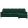 Canapé à 3 places avec repose-pieds Vert foncé 210 cm Velours 616853616853