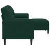 Canapé à 3 places avec repose-pieds Vert foncé 210 cm Velours 616853616853